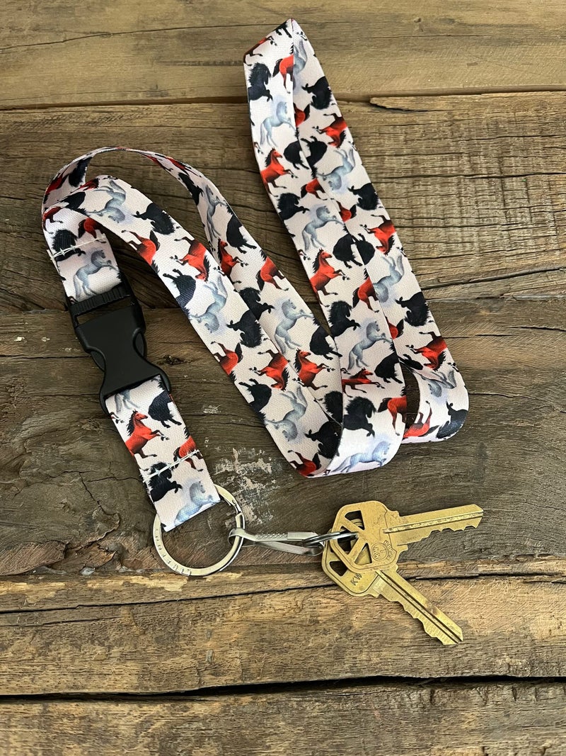 Limeloot Horses Premium Lanyard with Release Buckle, and Flat Ring - Image 4